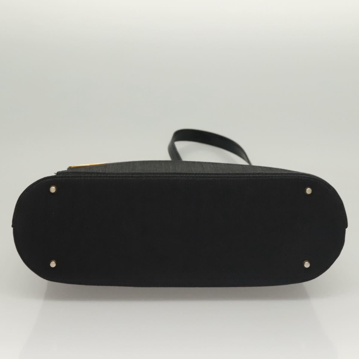 GIVENCHY Shoulder Bag Canvas Black Gold Auth yk19066