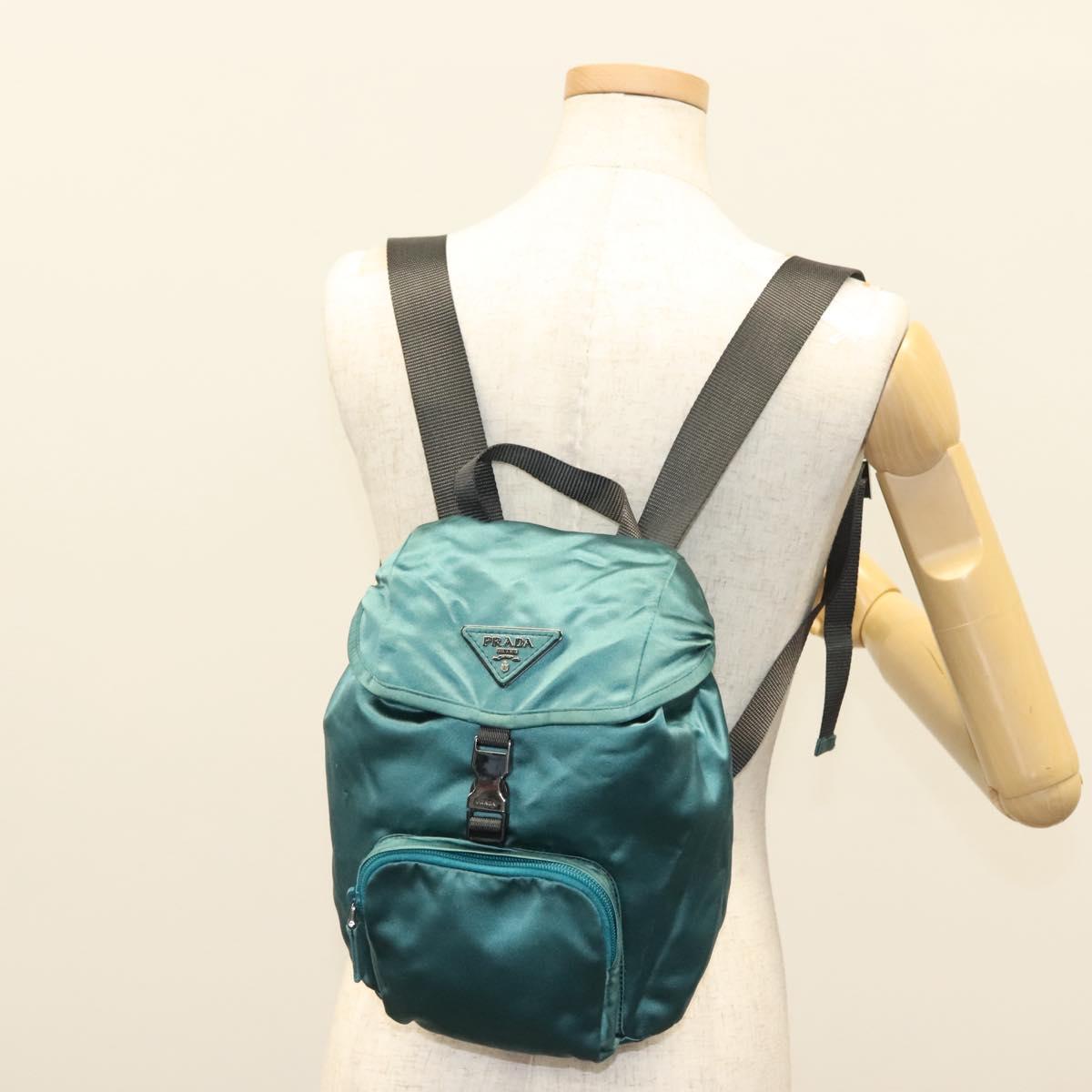 PRADA Backpack Satin Blue Auth yk19071