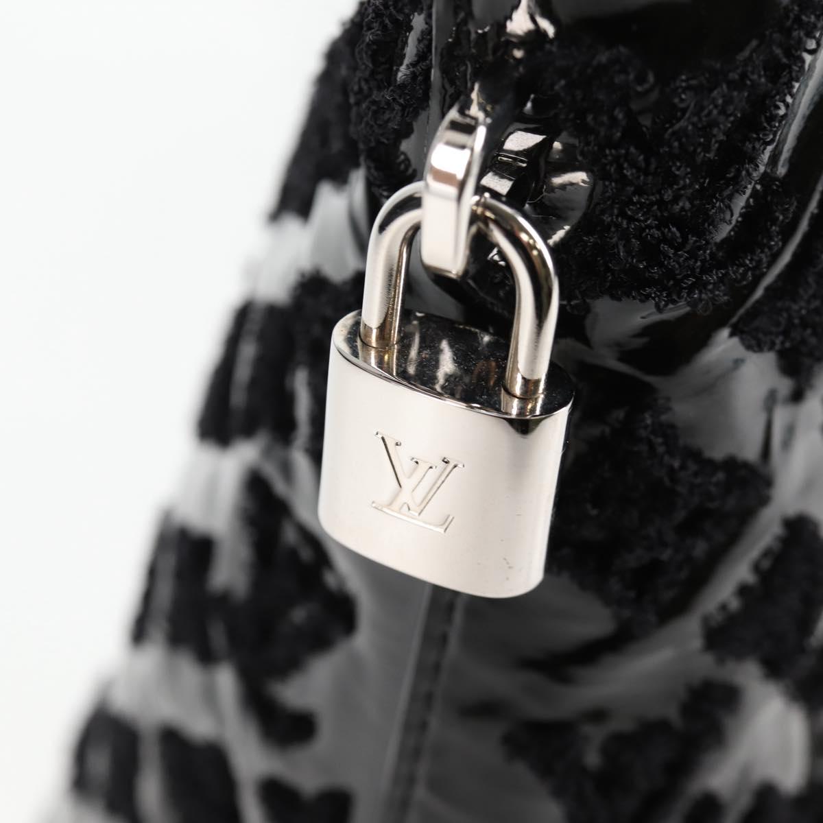 LOUIS VUITTON Monogram Fashion Lockit Booklet Hand Bag Black LV Auth yk19091V