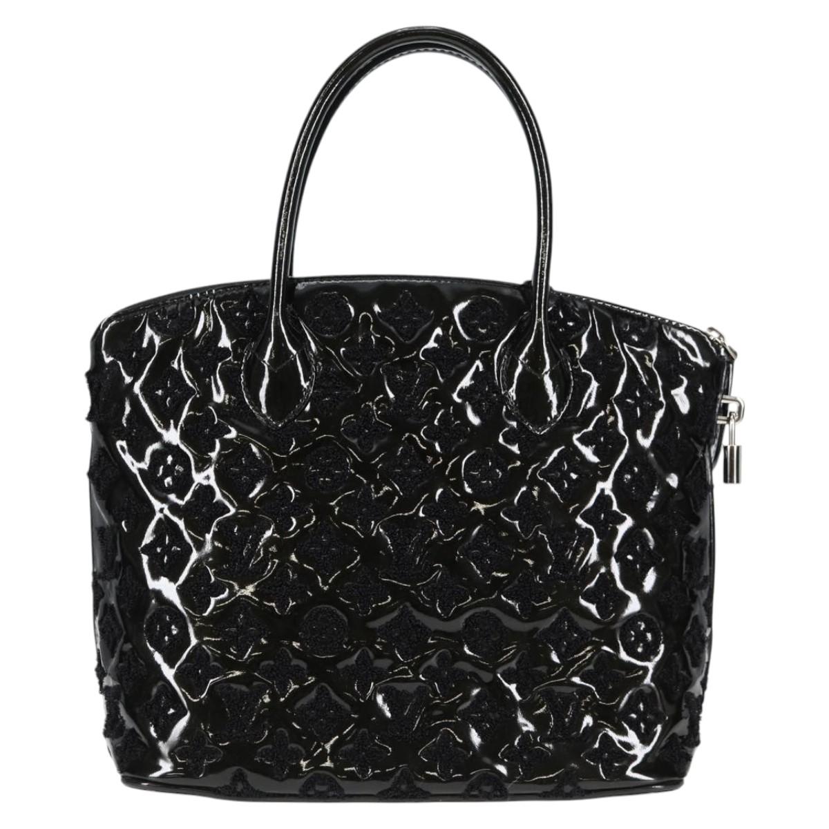 LOUIS VUITTON Monogram Fashion Lockit Booklet Hand Bag Black LV Auth yk19091V