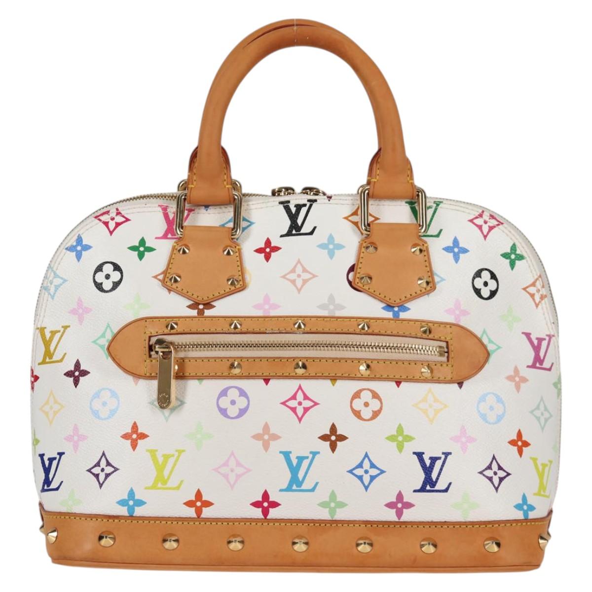 LOUIS VUITTON Monogram Multicolor Alma Hand Bag White M92647 LV Auth yk19104A