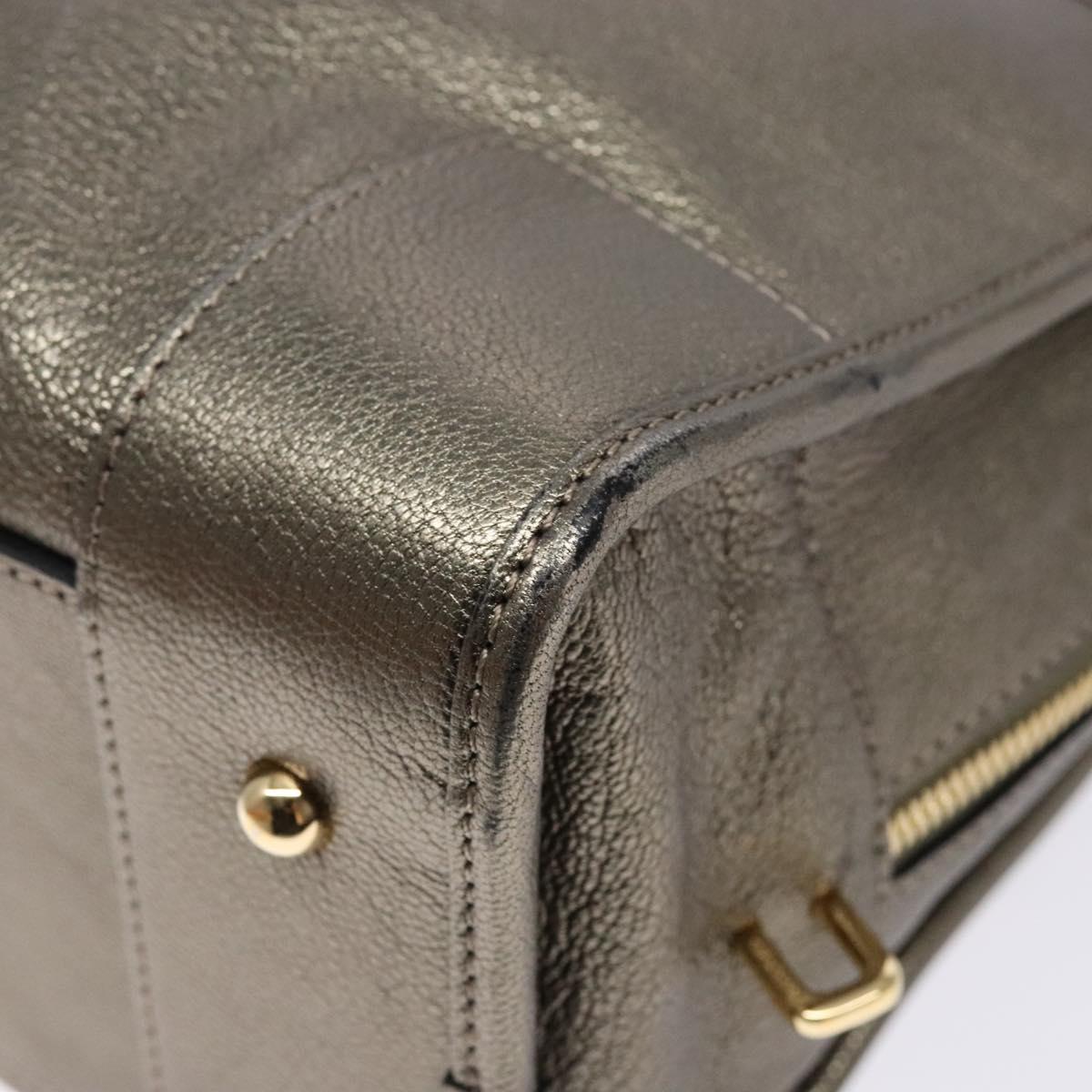 LOEWE Anagram Americana 28 Hand Bag Leather Gold Auth yk19108