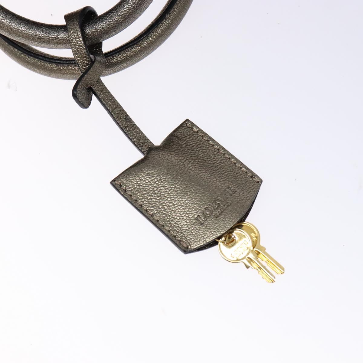LOEWE Anagram Americana 28 Hand Bag Leather Gold Auth yk19108