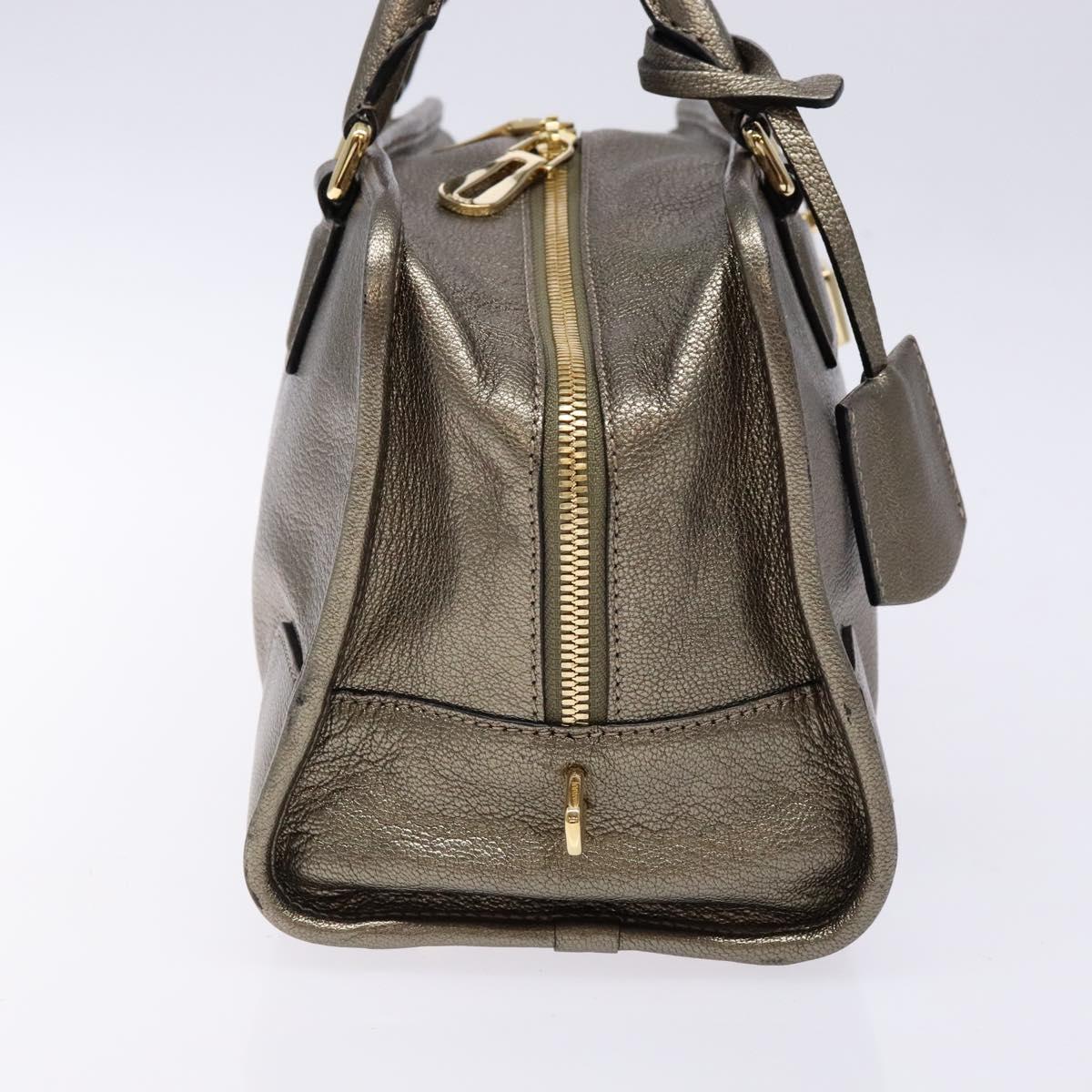 LOEWE Anagram Americana 28 Hand Bag Leather Gold Auth yk19108