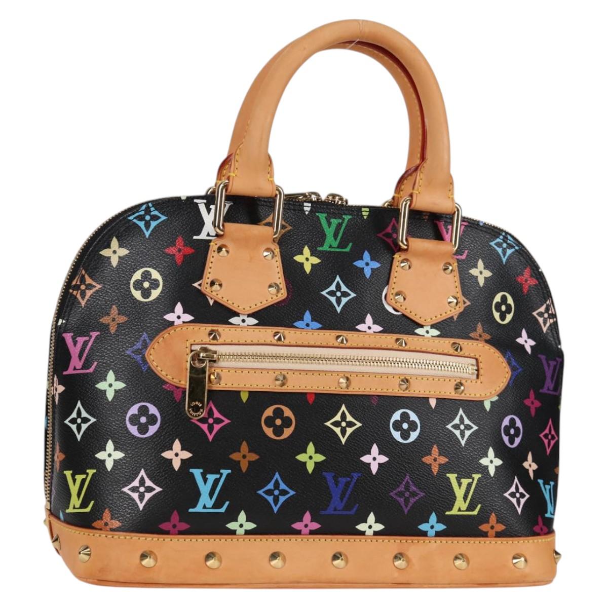 LOUIS VUITTON Monogram Multicolor Alma Hand Bag Black M92646 LV Auth yk19113A