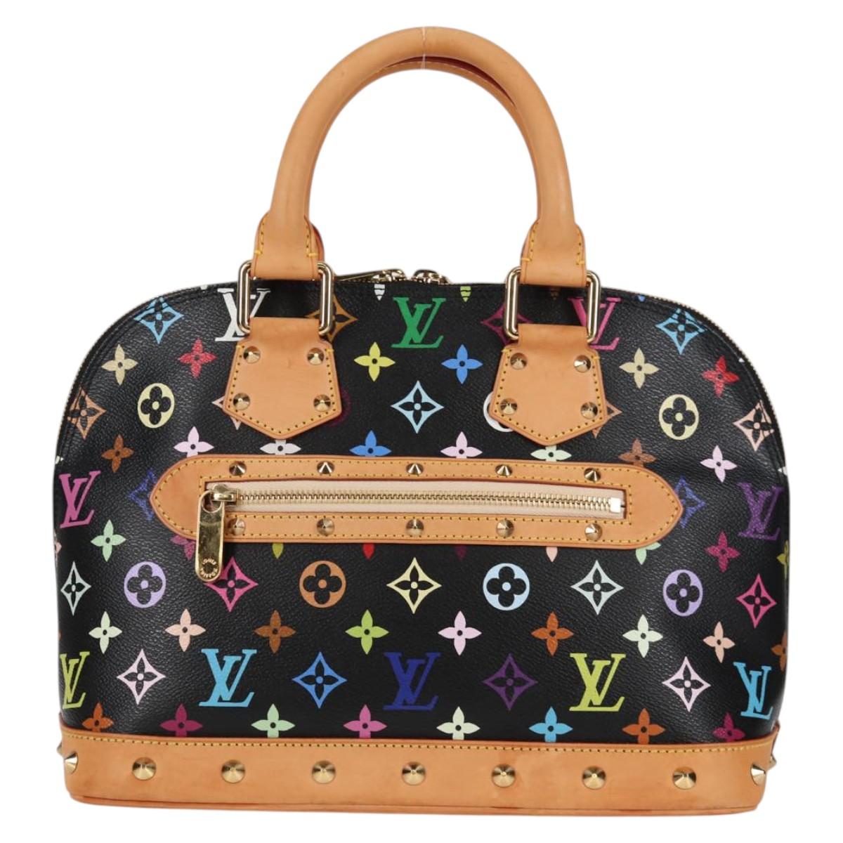 LOUIS VUITTON Monogram Multicolor Alma Hand Bag Black M92646 LV Auth yk19113A