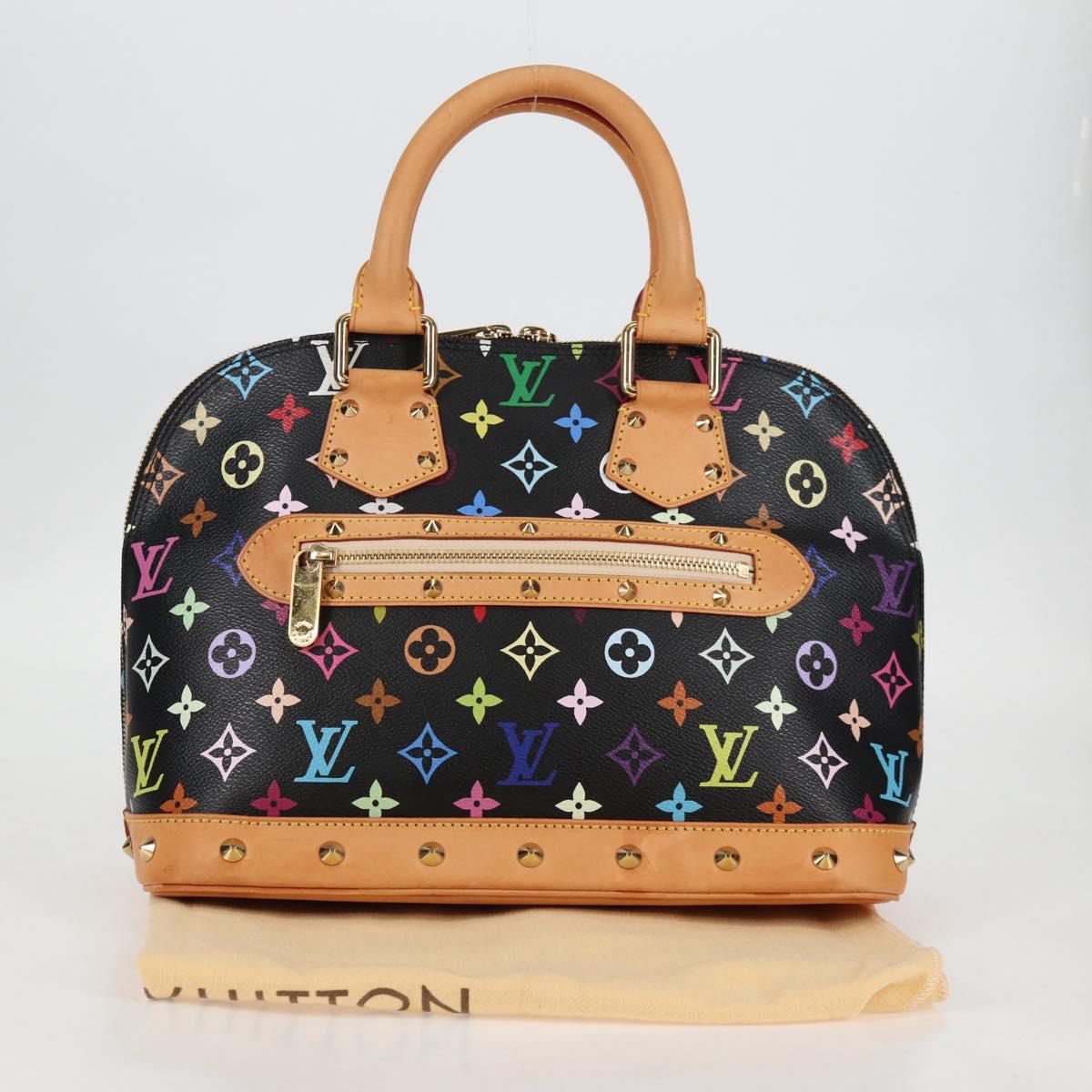 LOUIS VUITTON Monogram Multicolor Alma Hand Bag Black M92646 LV Auth yk19113A