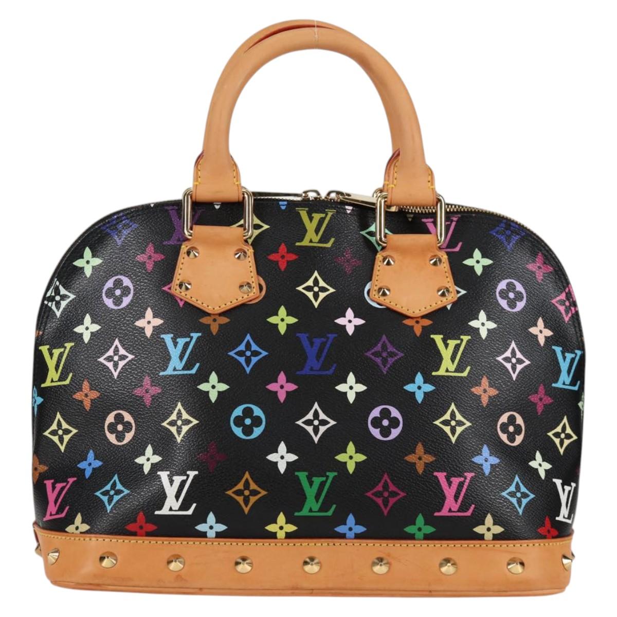 LOUIS VUITTON Monogram Multicolor Alma Hand Bag Black M92646 LV Auth yk19113A