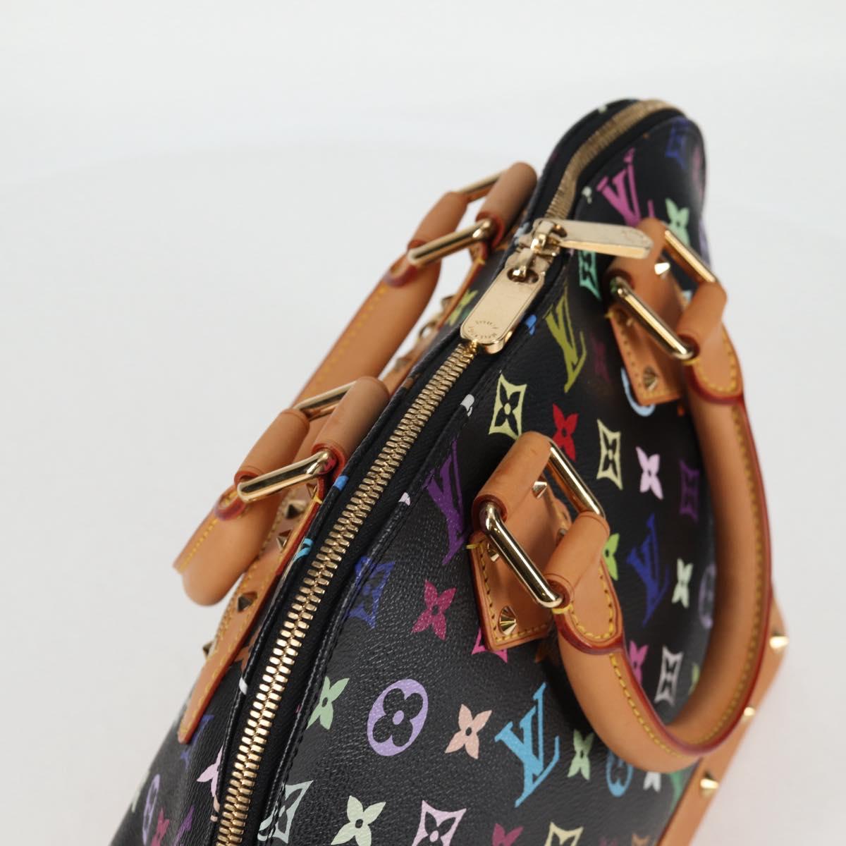 LOUIS VUITTON Monogram Multicolor Alma Hand Bag Black M92646 LV Auth yk19113A