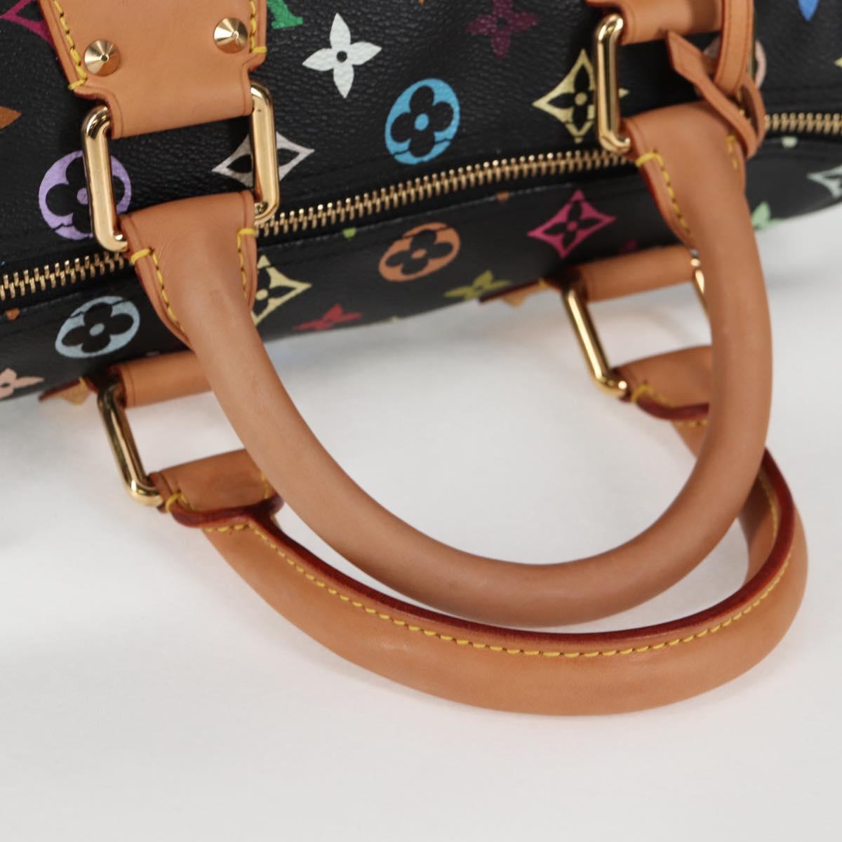 LOUIS VUITTON Monogram Multicolor Speedy 30 Hand Bag Black M92642 Auth yk19115V