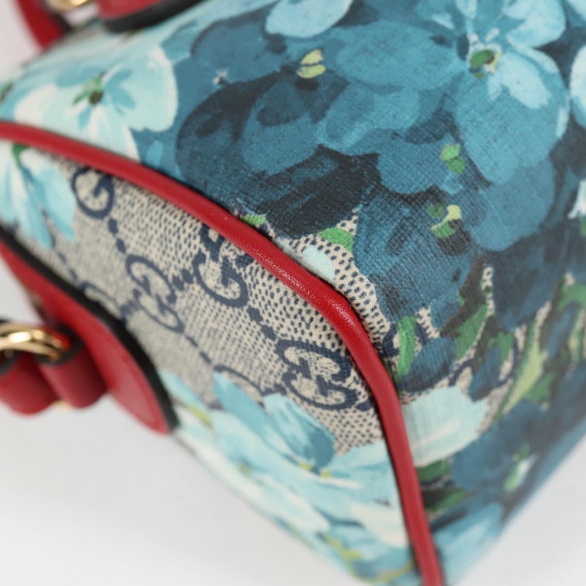 GUCCI GG Supreme Blooms Boston Bag PVC Outlet 2way Red Gold 546312 Auth yk19119A