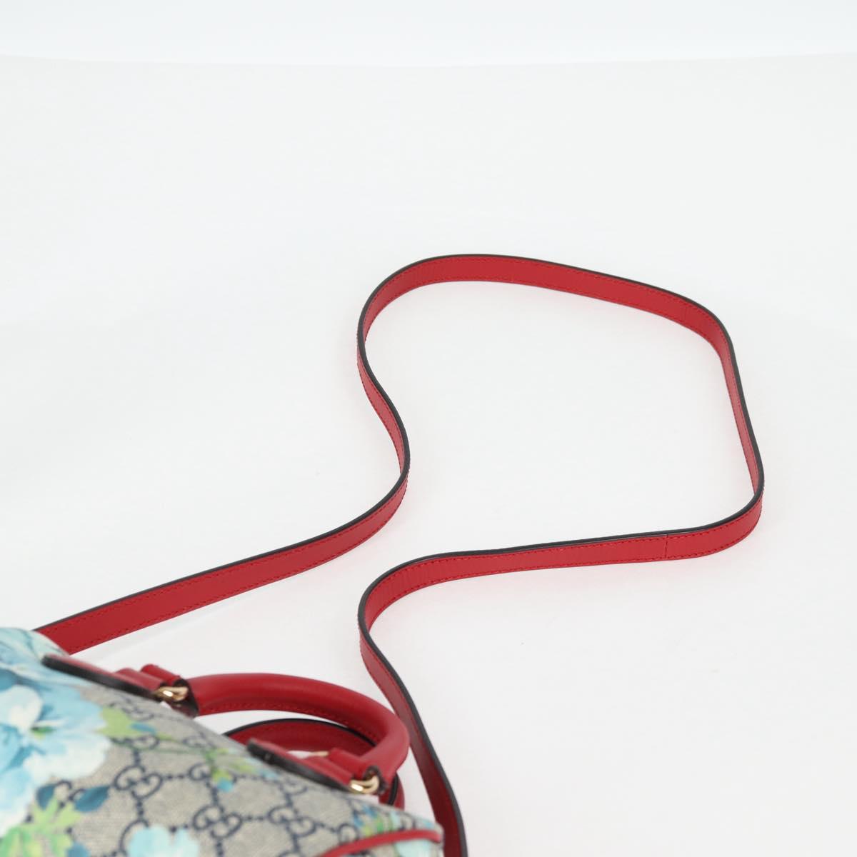 GUCCI GG Supreme Blooms Boston Bag PVC Outlet 2way Red Gold 546312 Auth yk19119A
