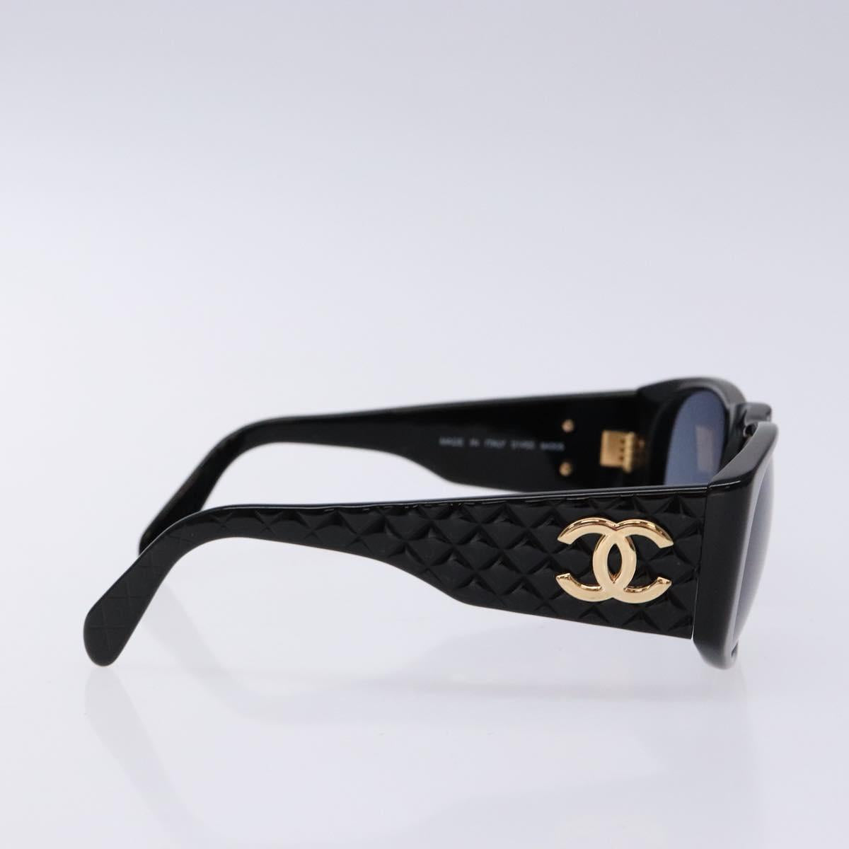 CHANEL Sunglasses plastic Black CC Auth yk19120