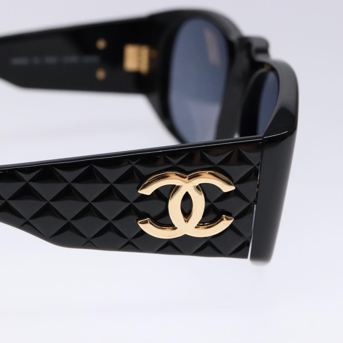 CHANEL Sunglasses plastic Black CC Auth yk19120