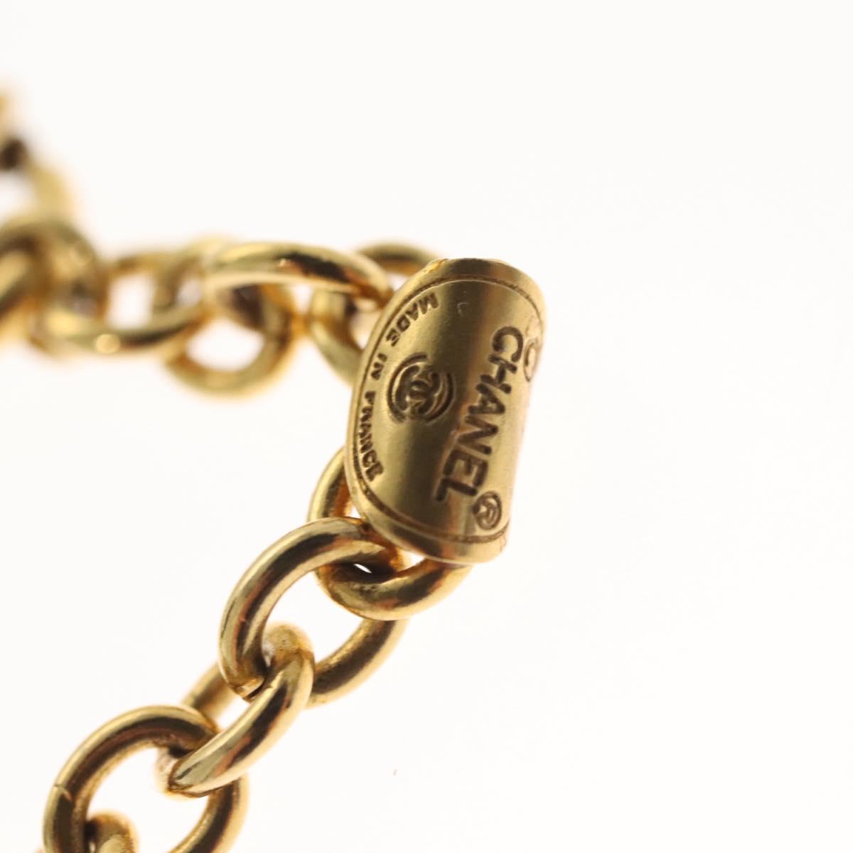 CHANEL 5 COCO Mark Necklace metal Gold CC Auth yk19124