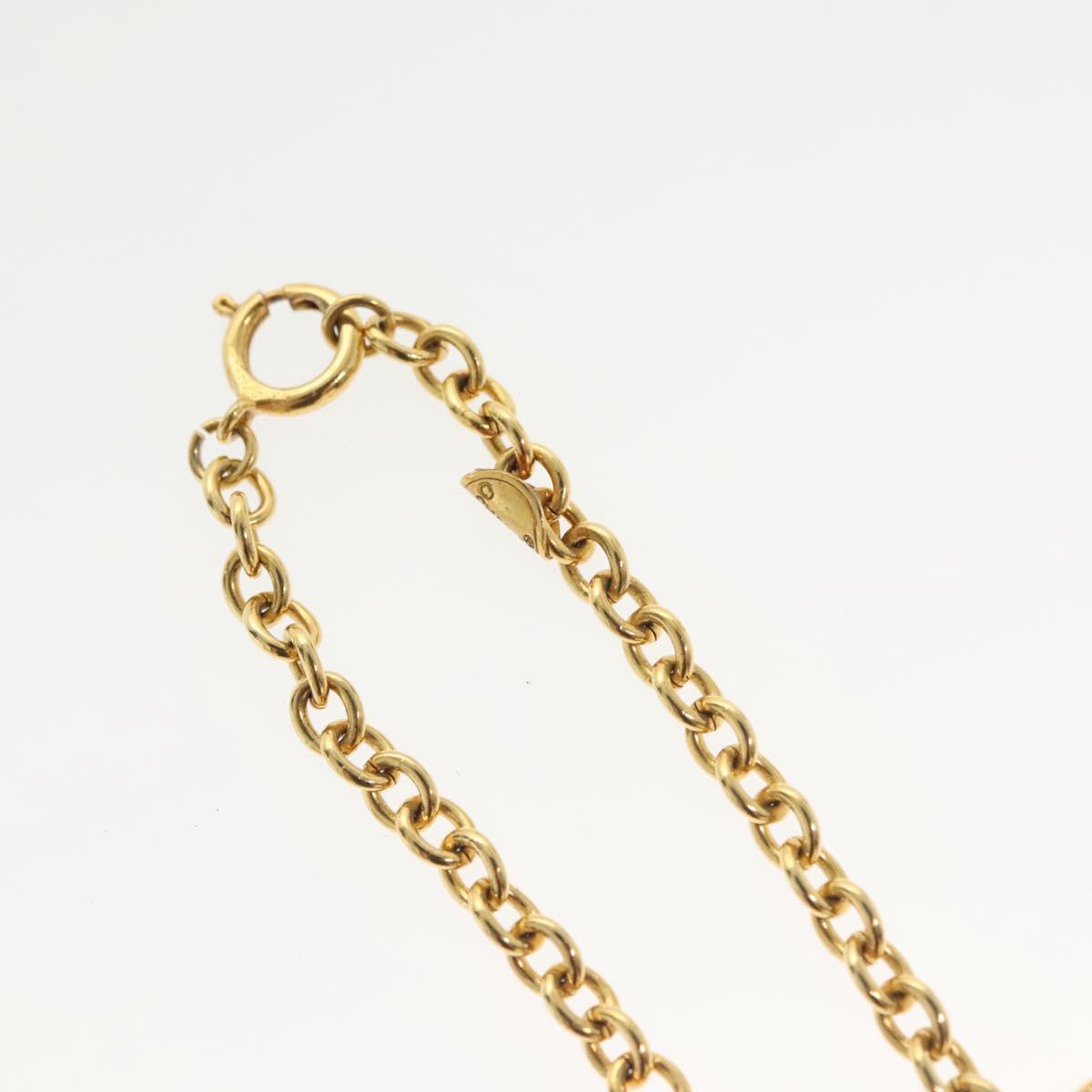 CHANEL 5 COCO Mark Necklace metal Gold CC Auth yk19124