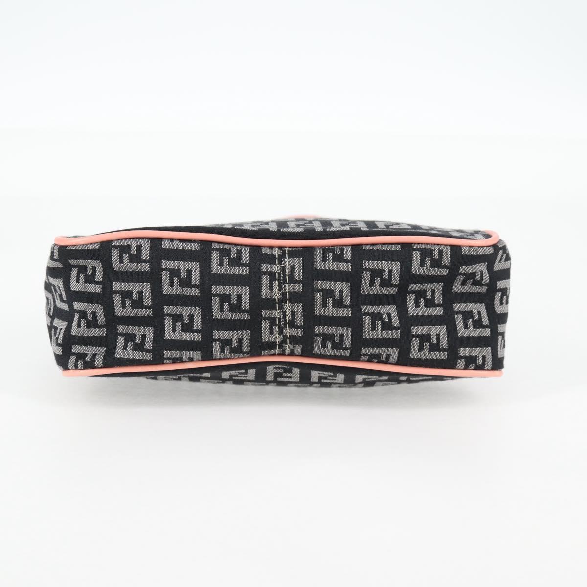 FENDI Zucchino Canvas Hand Bag Black Gold Auth yk19129A