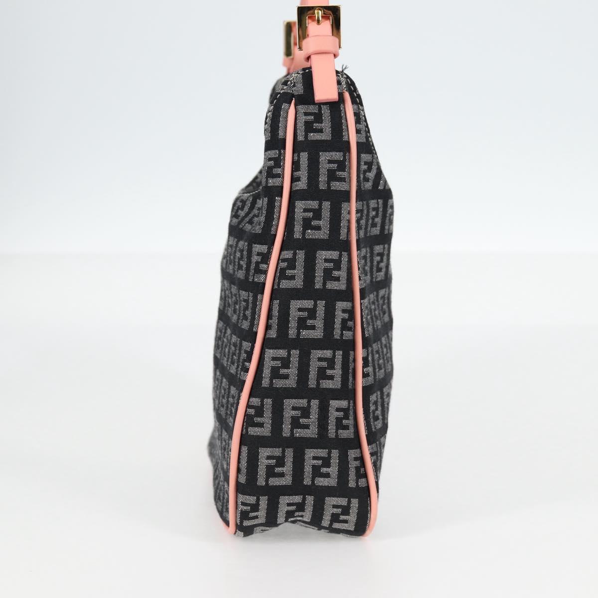 FENDI Zucchino Canvas Hand Bag Black Gold Auth yk19129A