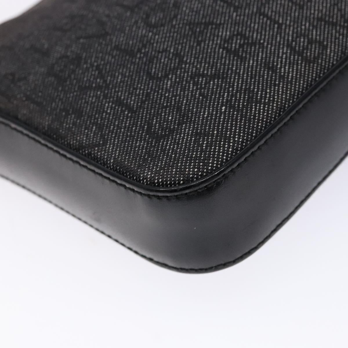 BVLGARI Logo Mania Shoulder Bag Canvas Black Silver Auth yk19146