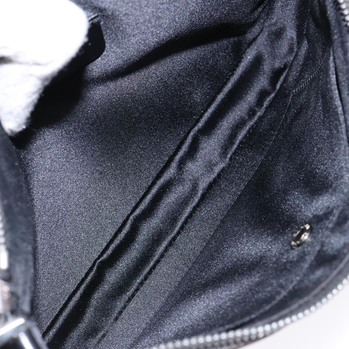 BVLGARI Logo Mania Shoulder Bag Canvas Black Silver Auth yk19146