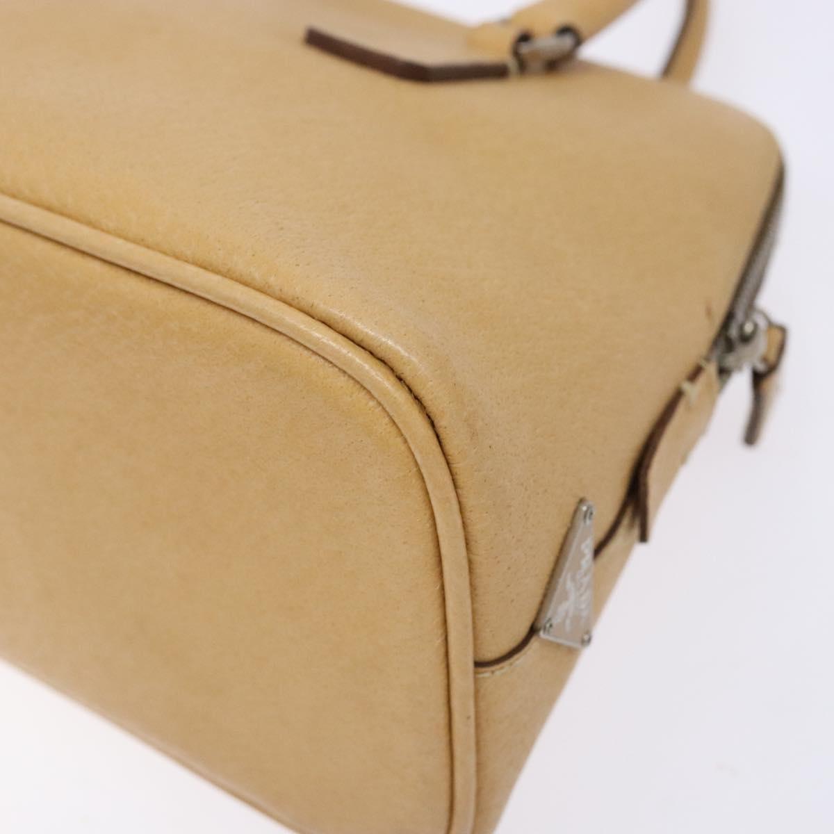 PRADA Hand Bag Leather Beige Auth yk19150