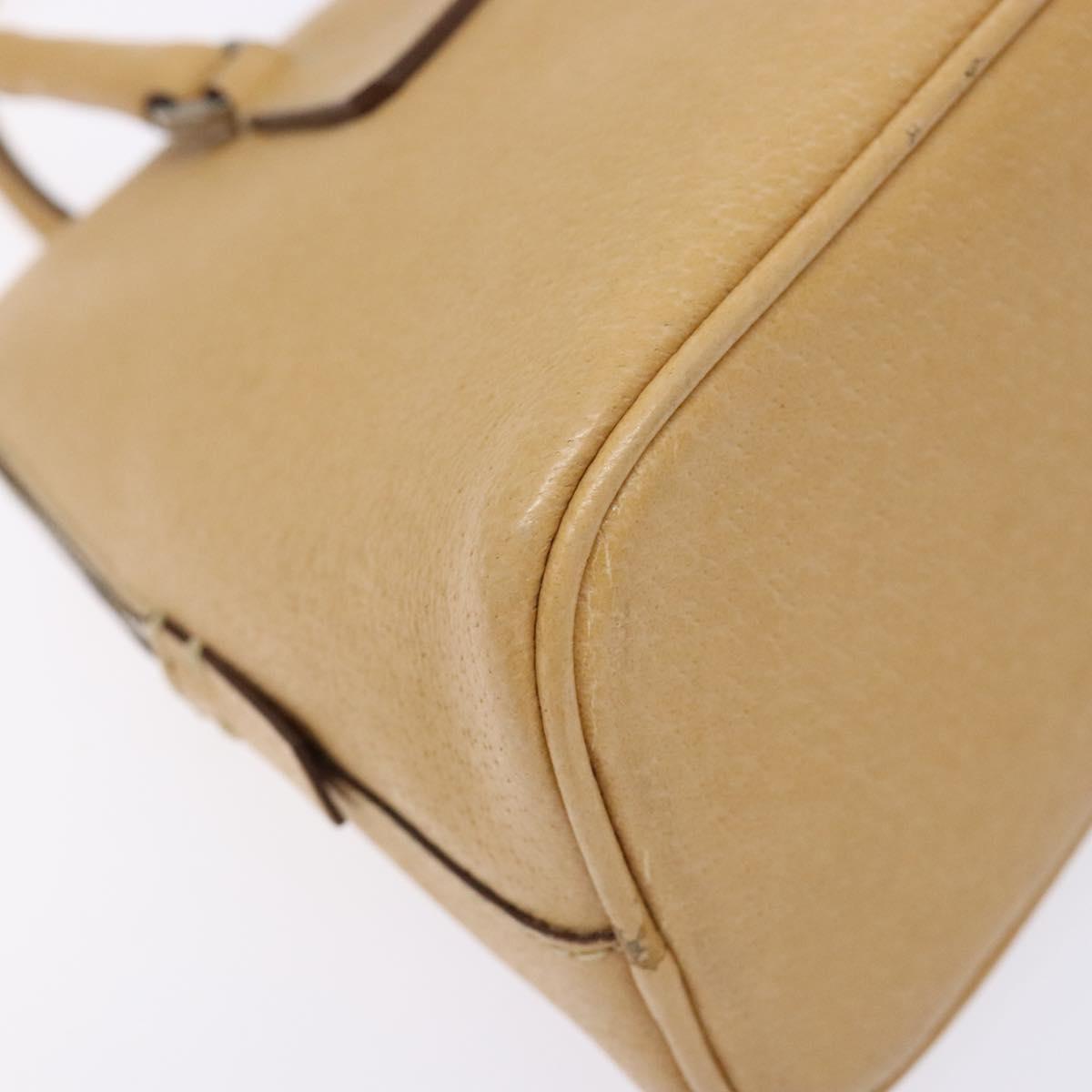 PRADA Hand Bag Leather Beige Auth yk19150
