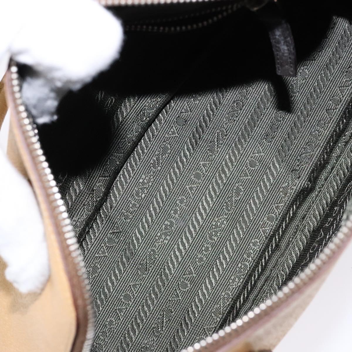PRADA Hand Bag Leather Beige Auth yk19150