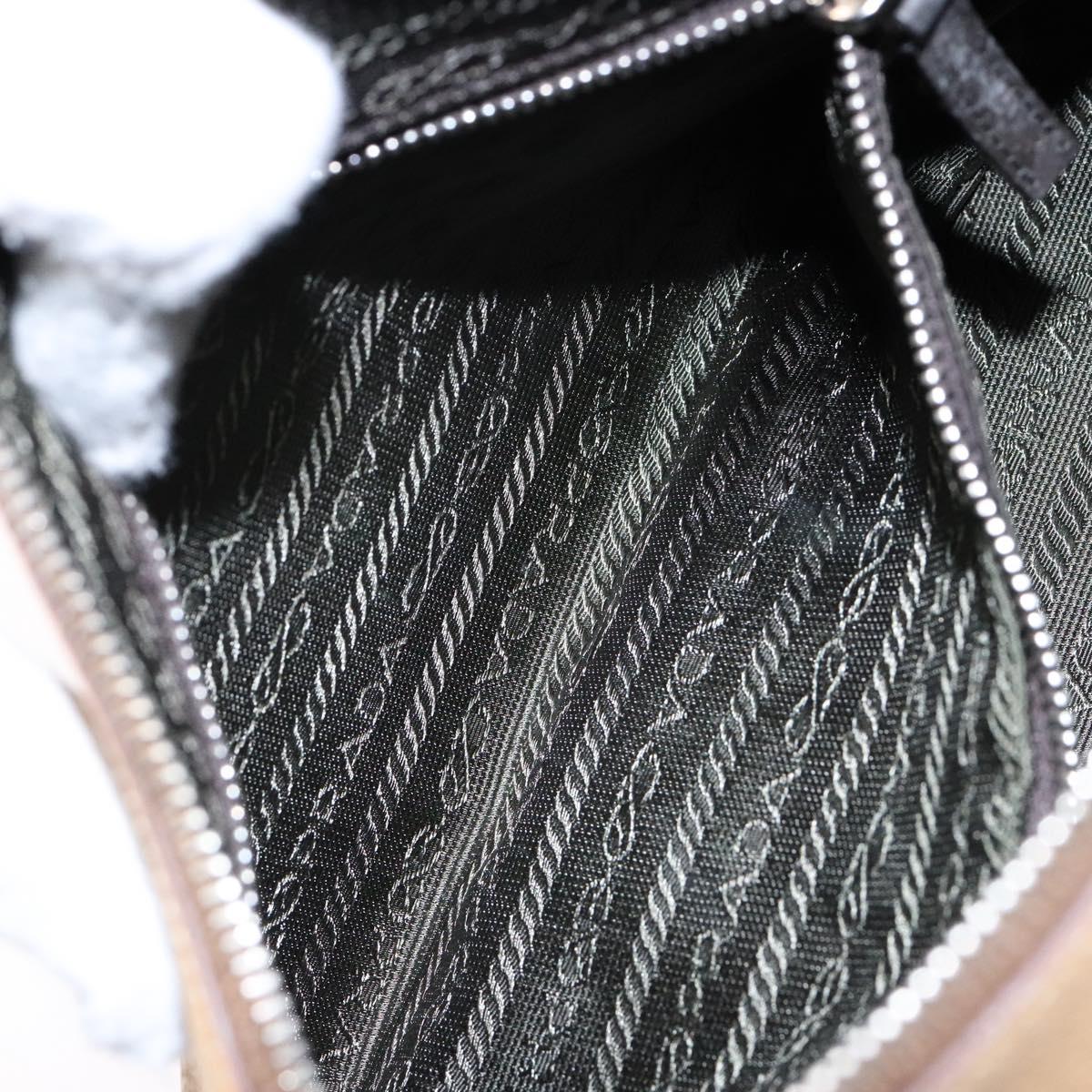 PRADA Hand Bag Leather Beige Auth yk19150