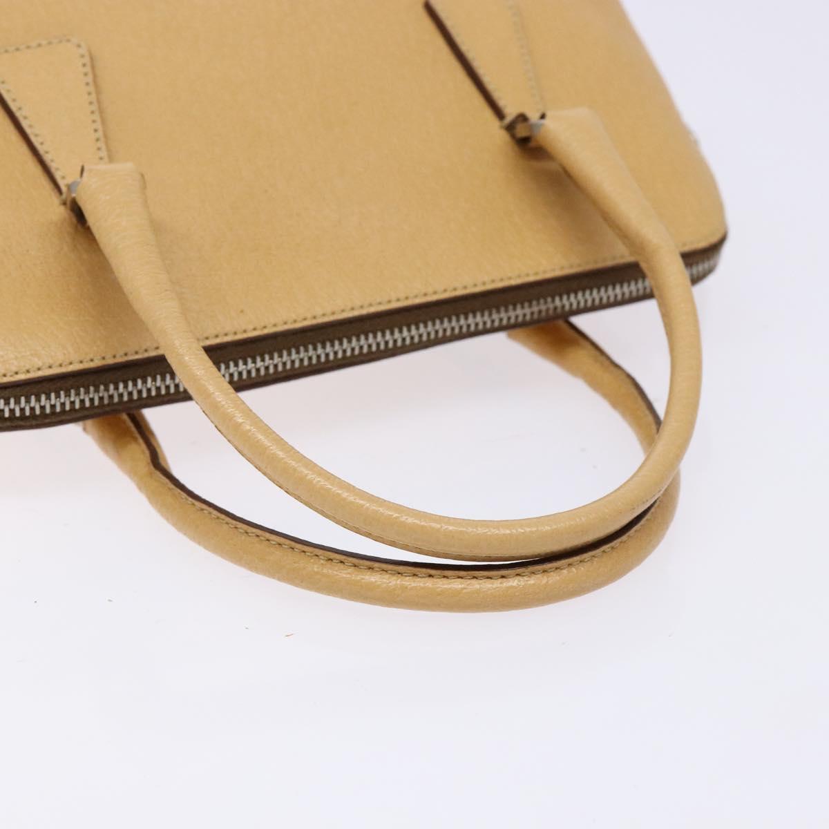PRADA Hand Bag Leather Beige Auth yk19150