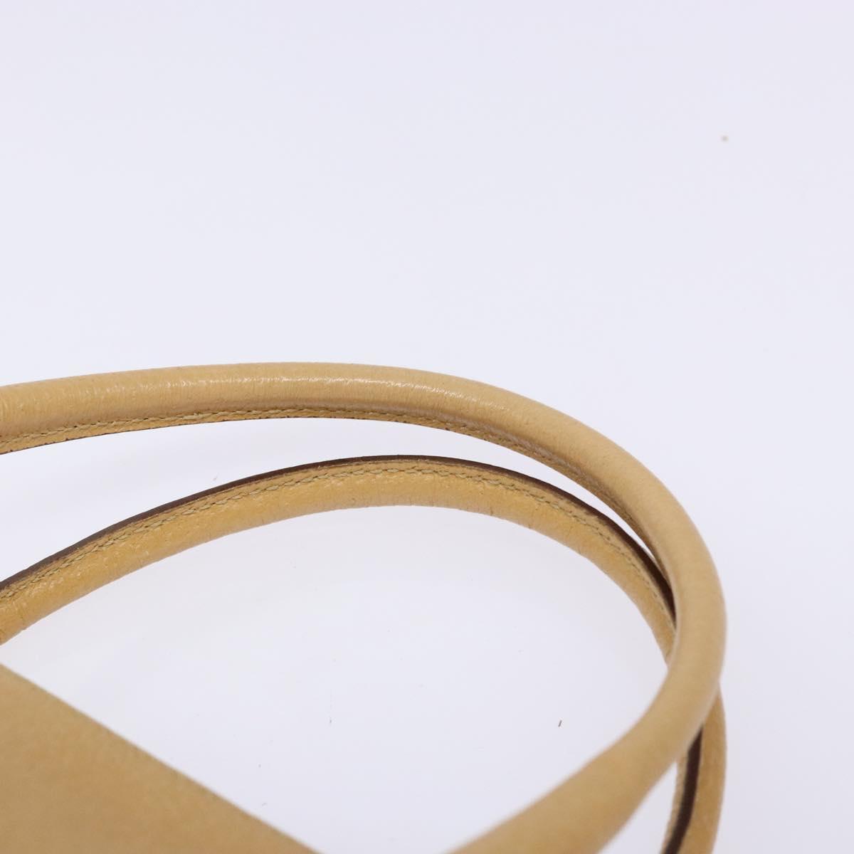 PRADA Hand Bag Leather Beige Auth yk19150