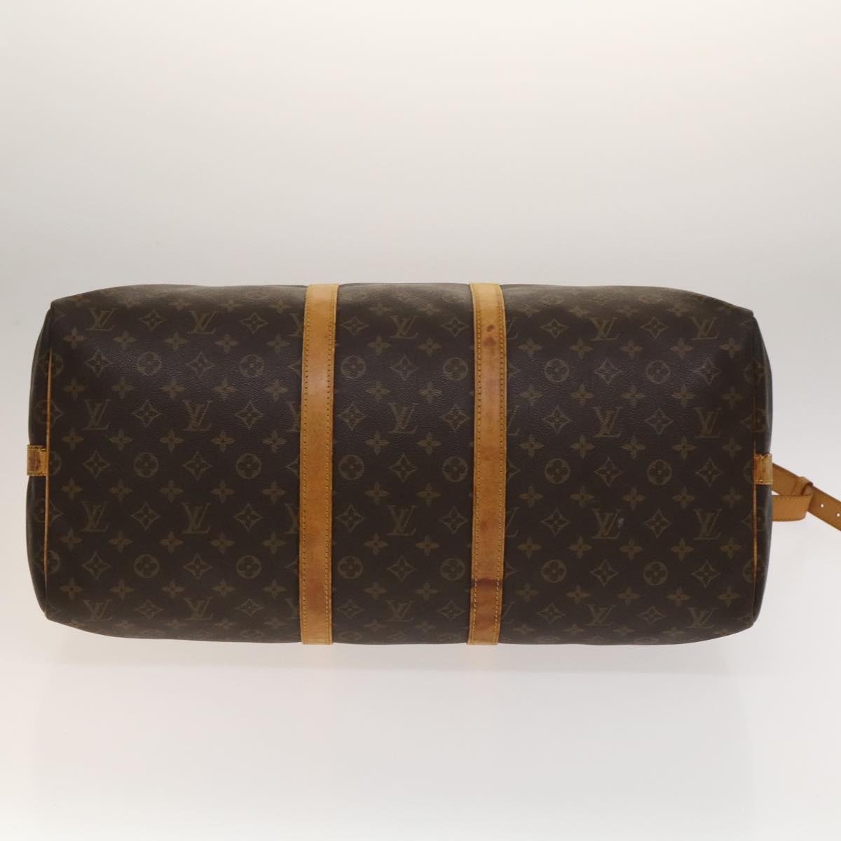 LOUIS VUITTON Monogram Keepall Bandouliere 55 Boston Bag M41414 LV Auth yk19151