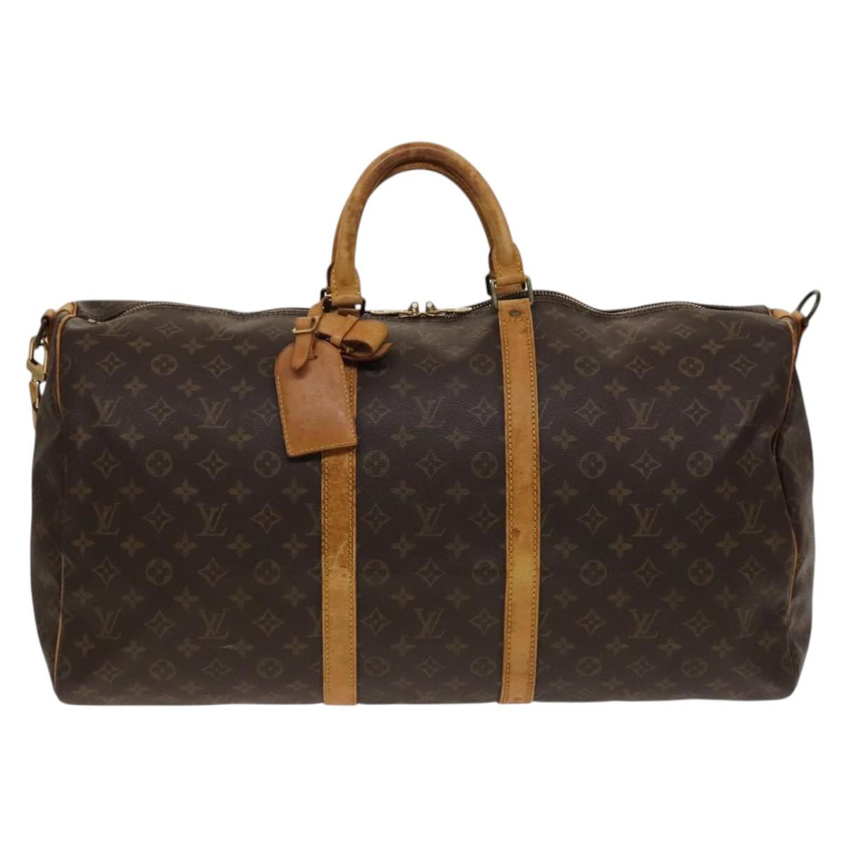 LOUIS VUITTON Monogram Keepall Bandouliere 55 Boston Bag M41414 LV Auth yk19151