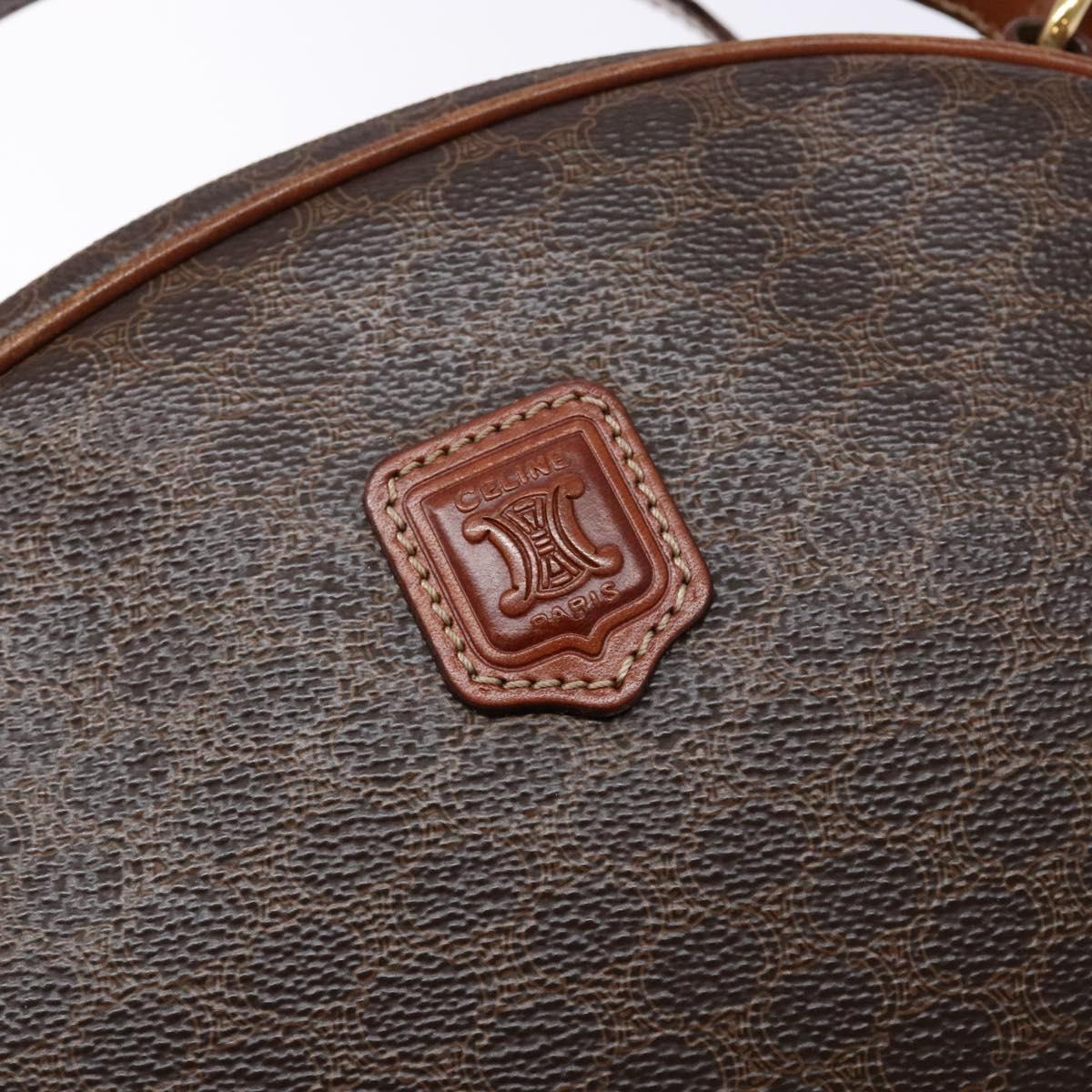 CELINE Macadam Canvas Hand Bag PVC Leather Brown Gold Auth yk19174