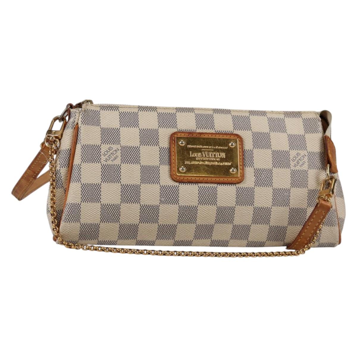 LOUIS VUITTON Damier Azur Eva Shoulder Bag 2way N55214 LV Auth yk19187