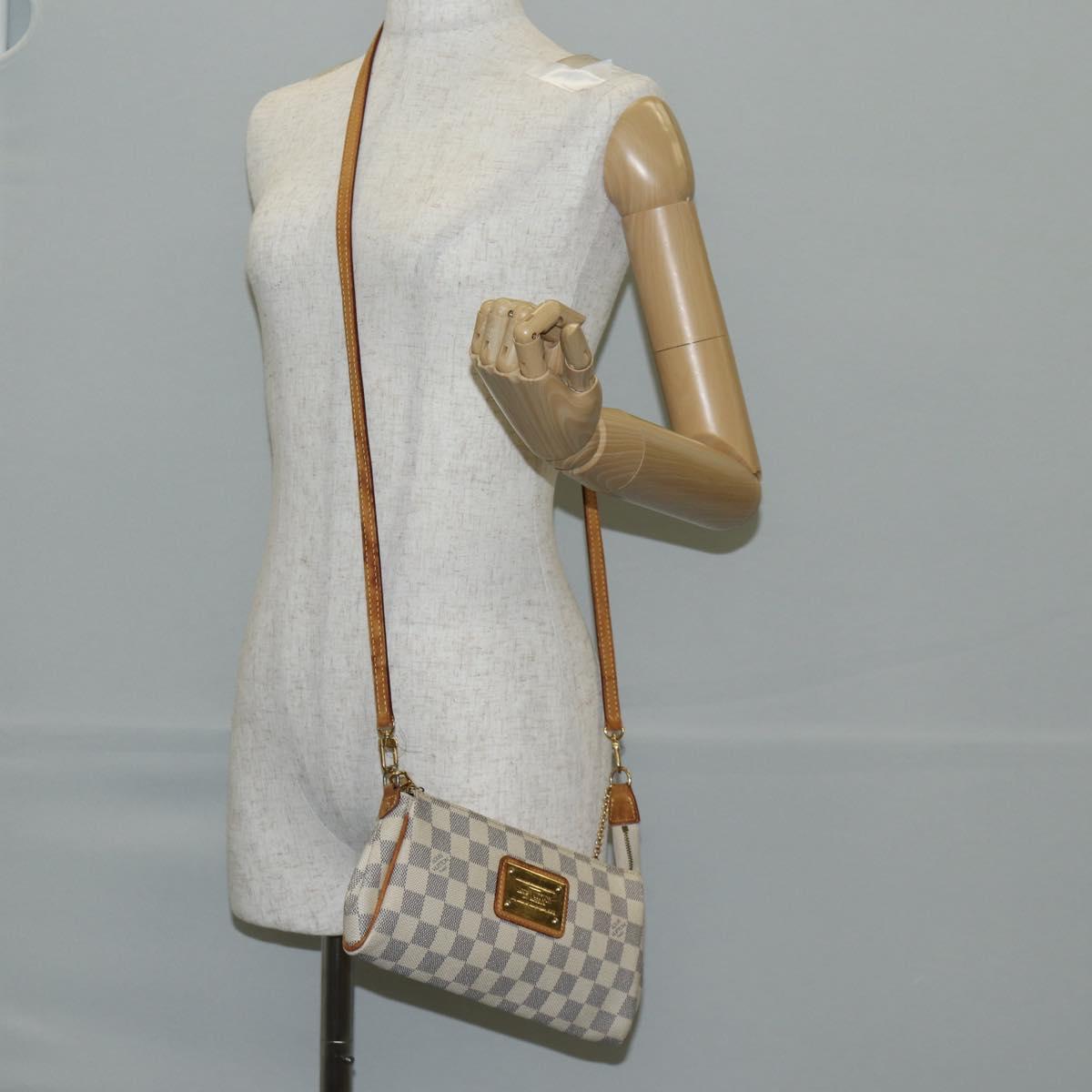 LOUIS VUITTON Damier Azur Eva Shoulder Bag 2way N55214 LV Auth yk19187