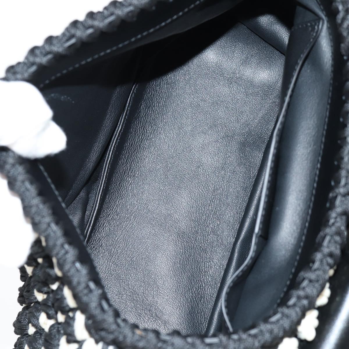 Salvatore Ferragamo Margot Gancini Bag Polyester 2way White Black Auth yk19192A