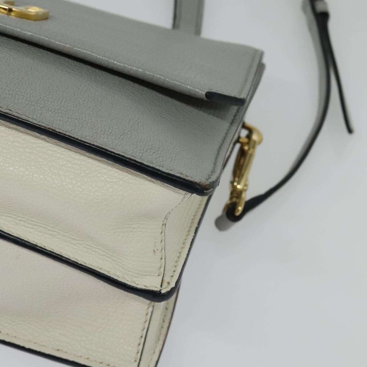 Miu Miu Hand Bag Leather 2way Gray Gold Auth yk19199V