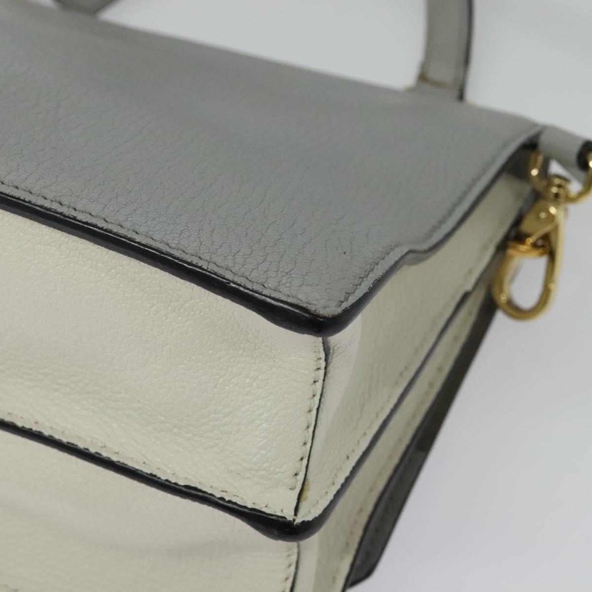 Miu Miu Hand Bag Leather 2way Gray Gold Auth yk19199V