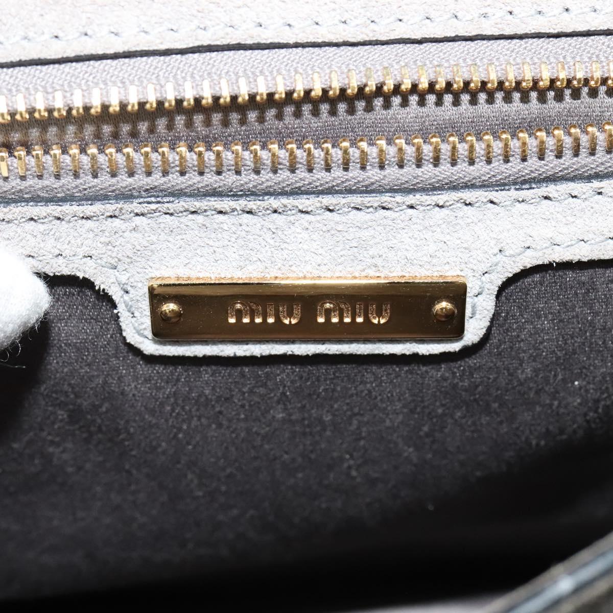 Miu Miu Hand Bag Leather 2way Gray Gold Auth yk19199V