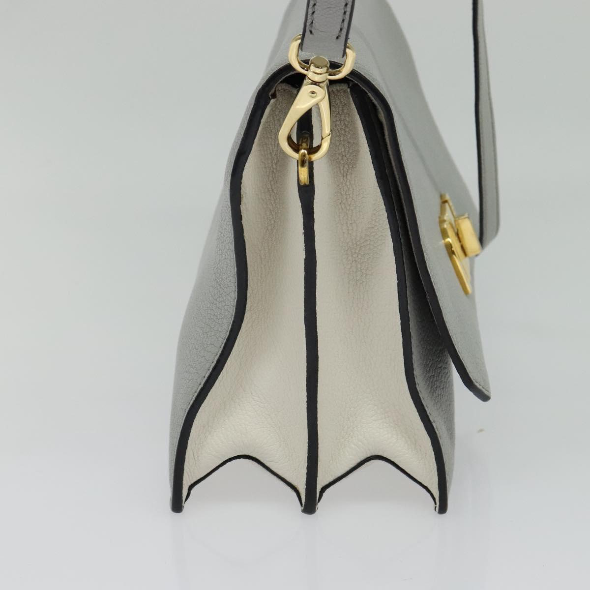 Miu Miu Hand Bag Leather 2way Gray Gold Auth yk19199V
