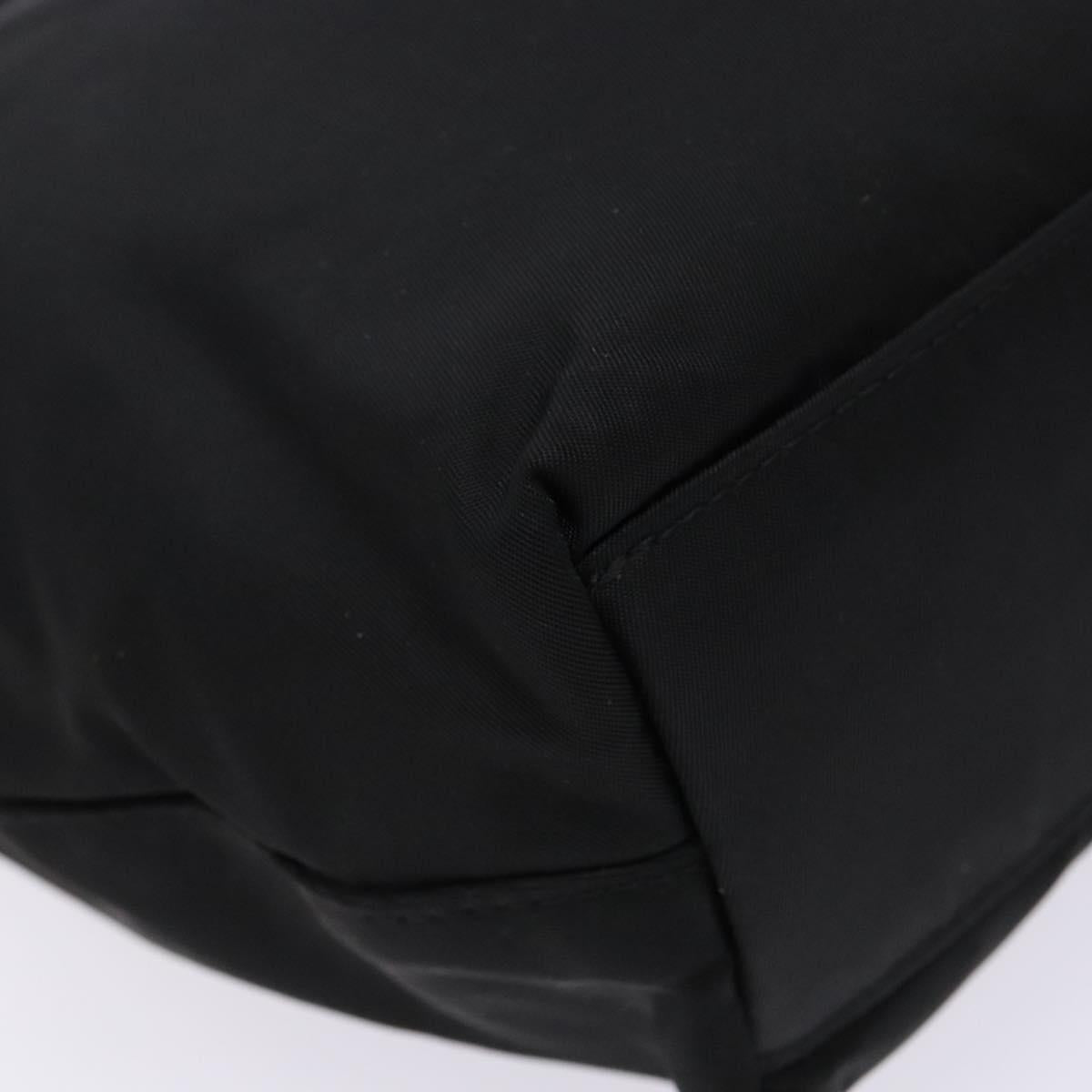 Christian Dior Maris Pearl Hand Bag Nylon Black Silver Auth yk19215