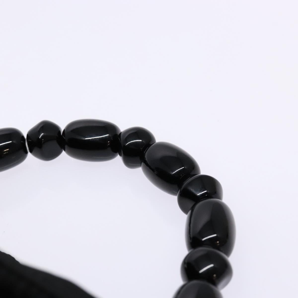 Christian Dior Maris Pearl Hand Bag Nylon Black Silver Auth yk19215