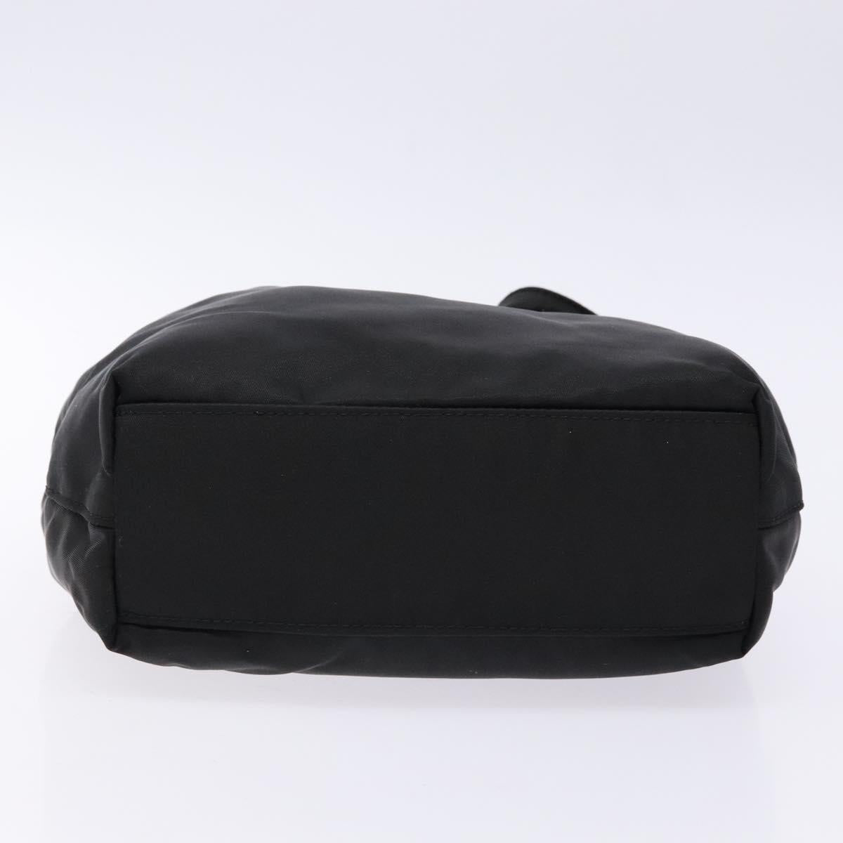 Christian Dior Maris Pearl Hand Bag Nylon Black Silver Auth yk19215