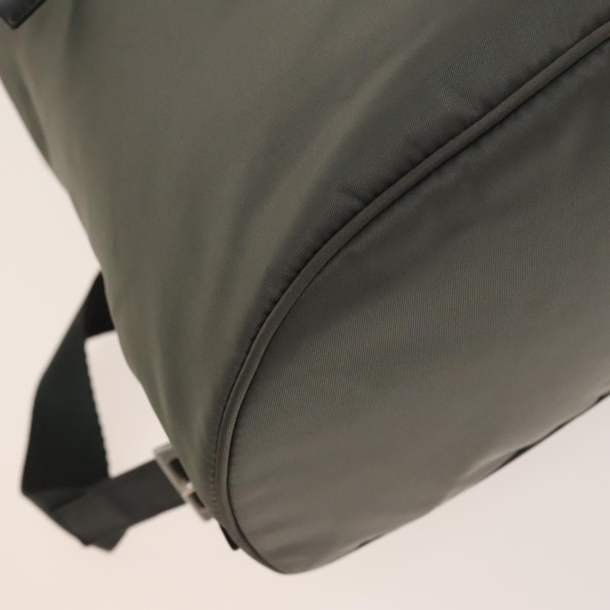 PRADA Backpack Nylon Gray Silver Auth yk19217