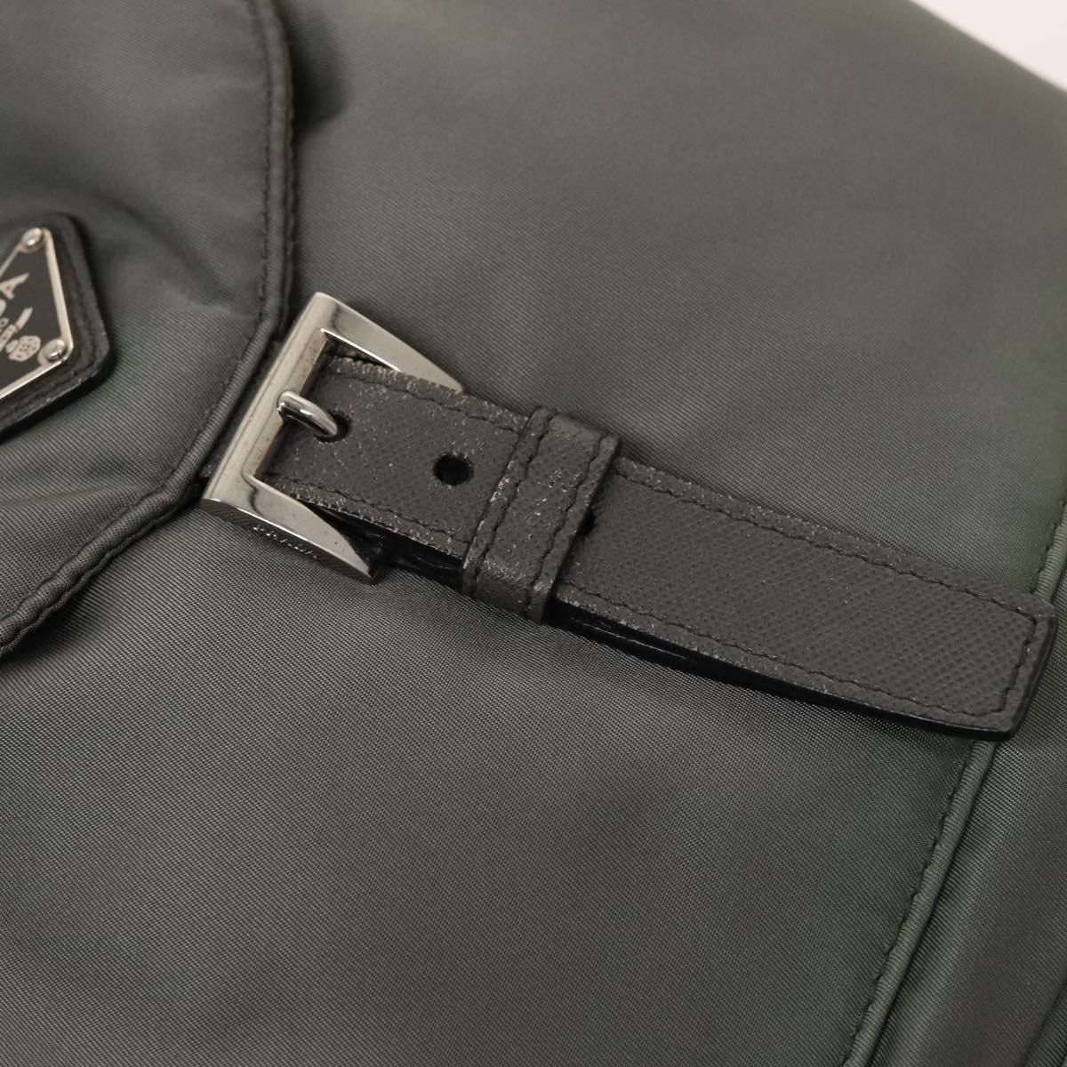 PRADA Backpack Nylon Gray Silver Auth yk19217