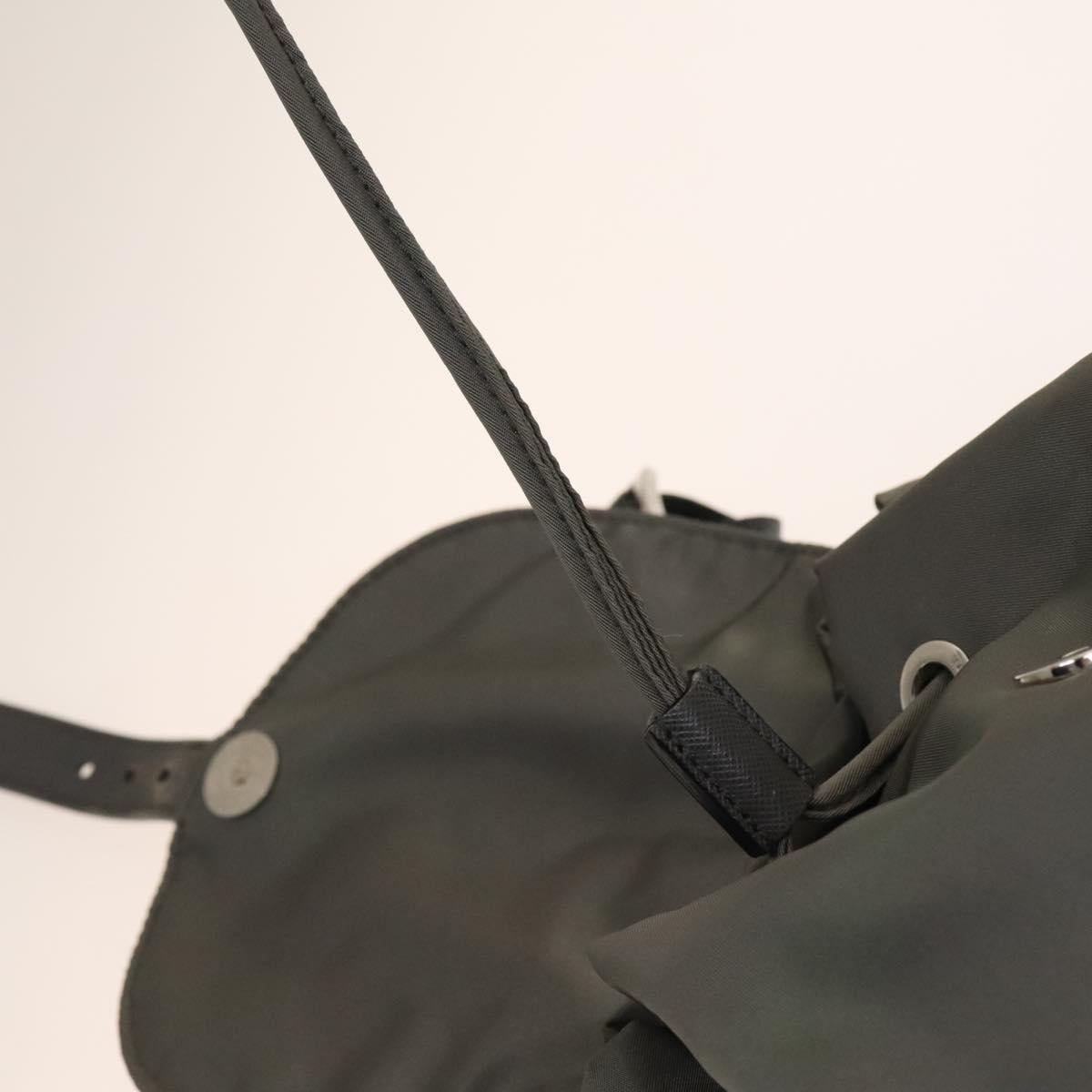 PRADA Backpack Nylon Gray Silver Auth yk19217