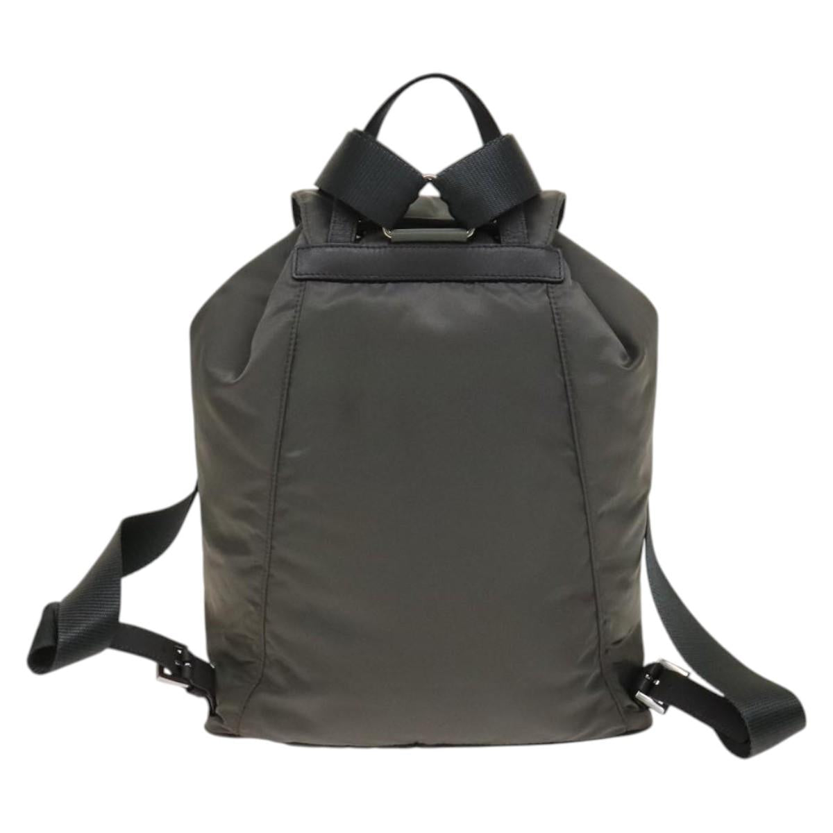 PRADA Backpack Nylon Gray Silver Auth yk19217