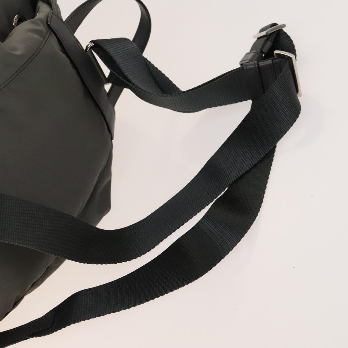 PRADA Backpack Nylon Gray Silver Auth yk19217