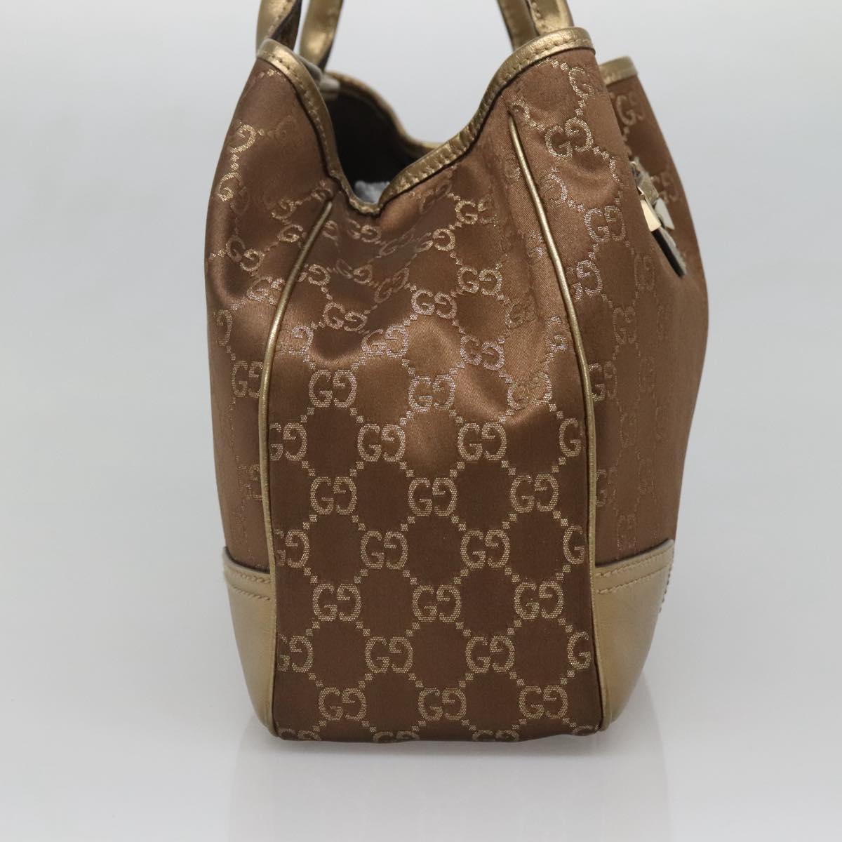 GUCCI GG Canvas Pretty Tote Bag Gold Tone 163805 Auth yk19243