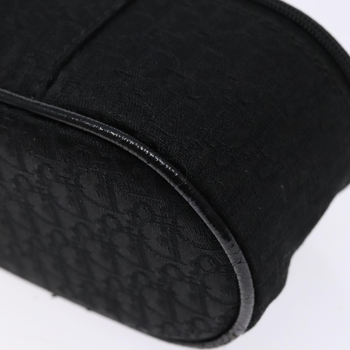 Christian Dior Trotter Canvas Vanity Pouch Black Silver Auth yk19248